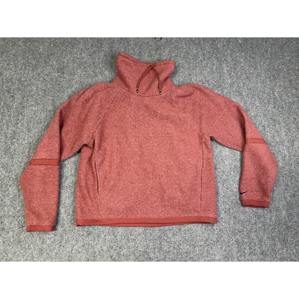 Women's Nike Therma-Fit Fleece Cowl Pullover Sweater Size Medium Training Active